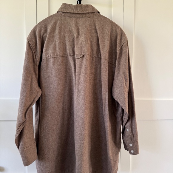 NWOT Everlane Women's Boyfriend Shirt in Flannel in Taupe Melange XL - Picture 4 of 4